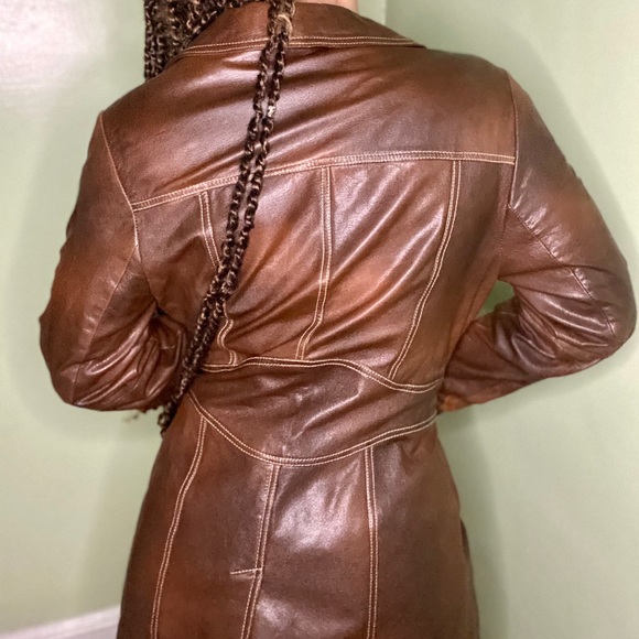 Vintage Longline Leather Coat - Picture 2 of 6